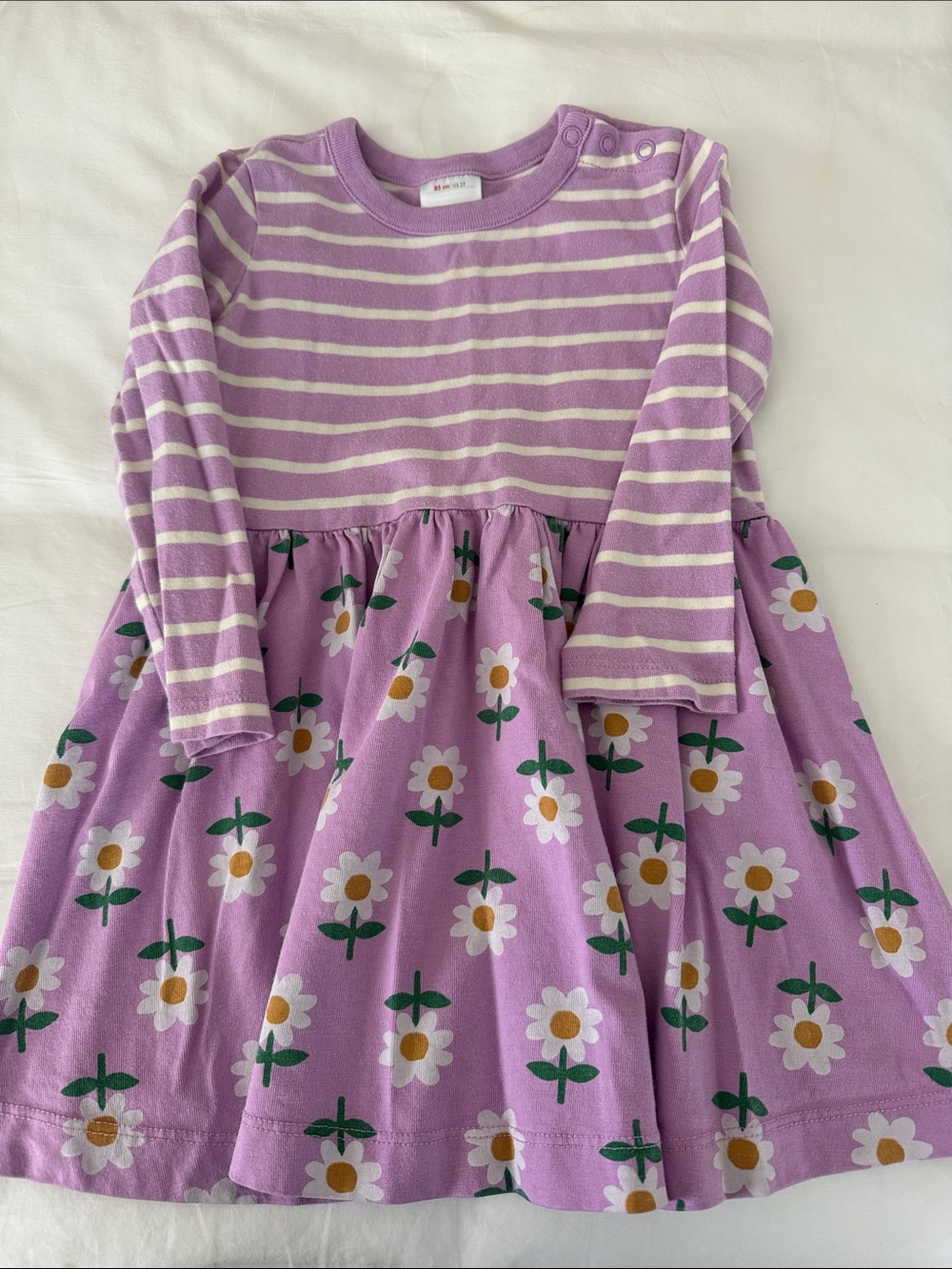 Hanna Andersson Lavender Striped Daisy Play Dress